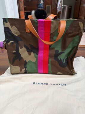 Parker Thatch Medium Mimi Nylon Camo with Pink & Red Stripe w/ Modernist Strap